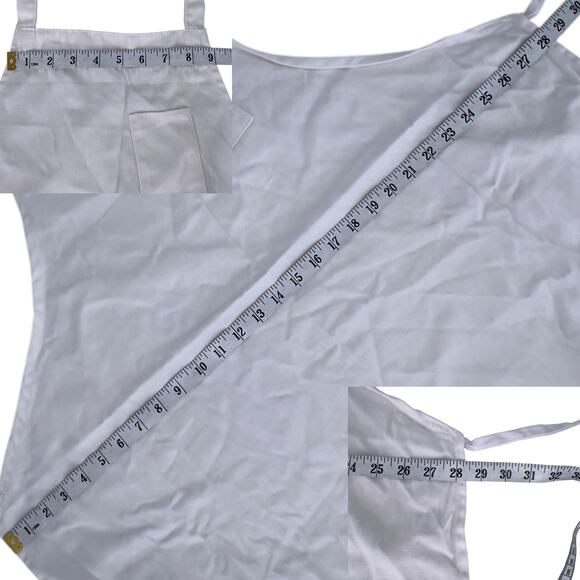 Best Value Textiles All Purpose Kitchen Bib Apron Pen or Tool Pocket Solid White - Picture 10 of 11